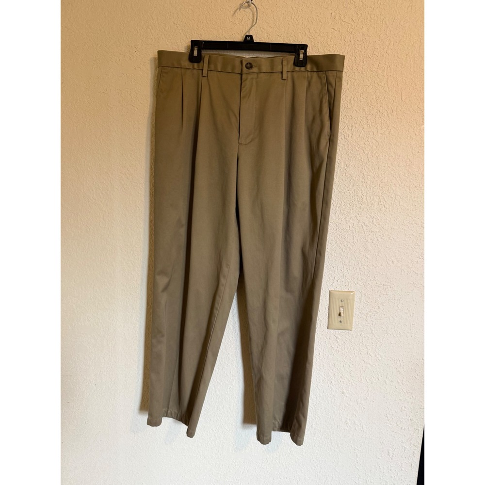 Dockers Signature Khaki D3 Classic Fit Pleated Pants Men 36x30 Dark Khaki Cotton - Picture 1 of 11